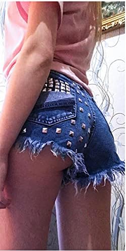 Comlife ženske traper kratke kratke hlače istrošene nepravilne rese seksi seksi udubljeni srednji struk jean kratke hlače