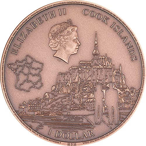 2023 de Mont Saint Michel Powercoin bakreni novčić 1 $ Cook Islands 2023 50 Gr Antique Finish