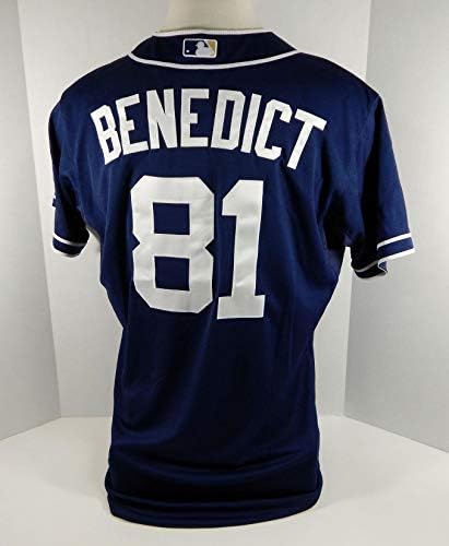 2015 San Diego Padres Griffin Benedict 81 Igra izdan mornarički Jersey - Igra korištena MLB dresova