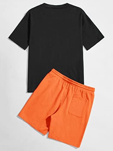 Majica i kratke hlače za mušku grafiku i kratke hlače postavljaju tracksuit 2 komada odjeće