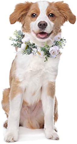 Honoson Dog Wedding Cvjetni ovratnik Dog Wedding Ewije za vjenčanje, za vjenčanja cvjetni prstenasti kućni ljubimci mačke