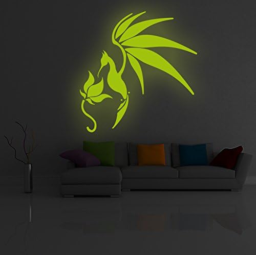 Slaf Ltd. Svjetlosna vinilna zidna naljepnica ptica s cvijetom / svjetlo u mraku naljepnica za umjetnički dekor / Fantazijski