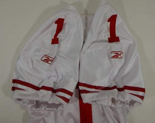 2010. San Francisco 49ers 1 Igra izdana White Jersey DP06196 - Nepotpisana NFL igra korištena dresova