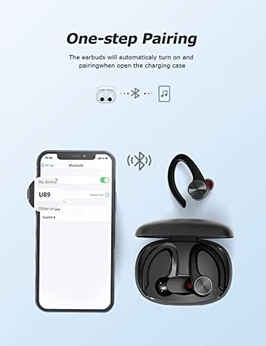 TTQ bežične ušice, Bluetooth slušalice 80hrs Playtime s futrolom za punjenje i ušima preko ušnih vodootpornih slušalica s
