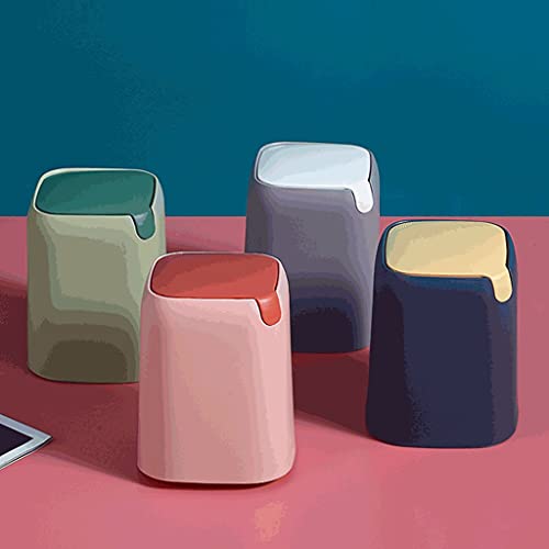 Swing gornji mini kanta za smeće s poklopcem, countertop sitno smeće limenke plastične kante za smeće za stol/stol/stol/stol-4colors
