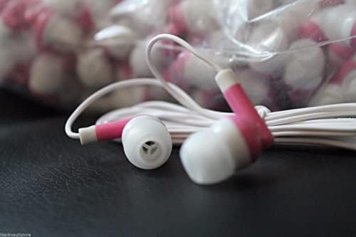 LowCostearbuds skupno pakiranje od 25 ružičastih/bijelih ušnih ušiju/slušalica - pojedinačno umotan