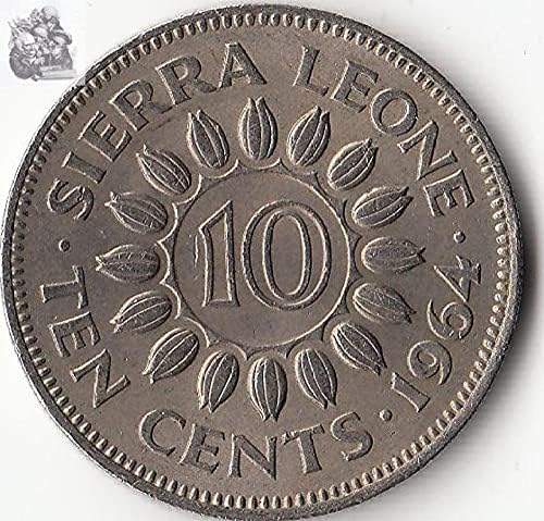 Afrička Sierra Leone 10 bodova Coin 1964 Izdanje kolekcije Coin Coin Coin