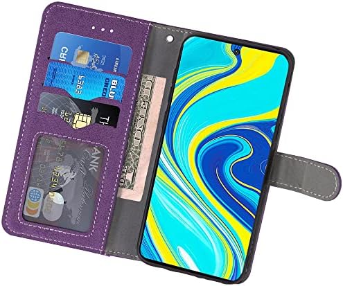 Kompatibilan s torbicom-novčanikom Xiaomi Redmi Note 9s / 9 Pro 4G i zaštitna folija za zaslon od kaljenog stakla, sklopivi