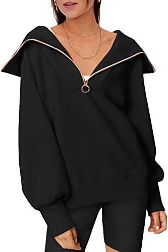 Wyeysyt ženski pola zip pulover Preveliki Y2K trenirke trendovske četvrtine Zip Drop Tops za tinejdžere djevojke
