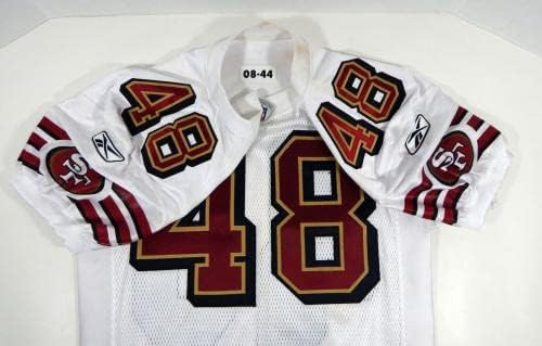 2008 San Francisco 49ers 48 Igra izdana White Jersey DP08236 - Nepotpisana NFL igra korištena dresova
