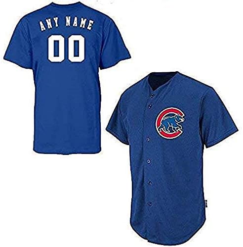 Odrasli XL Chicago Cubs Custom Back Replika s punim gumbom kraljevski plavi