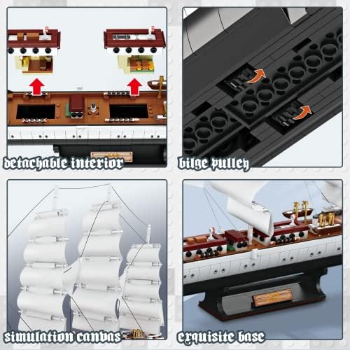 Kompleti za sastavljanje modela brodova, atraktivne gusarske Igračke, demonstracija modela brodova od građevnih blokova,
