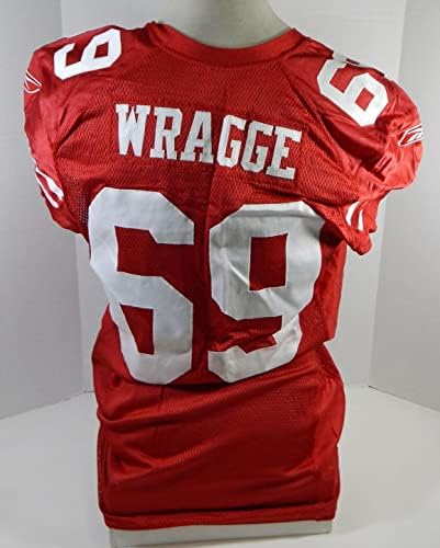 2009. San Francisco 49ers Tony Wragge 69 Igra izdana Red Jersey 48 DP23853 - Igra korištena MLB dresova