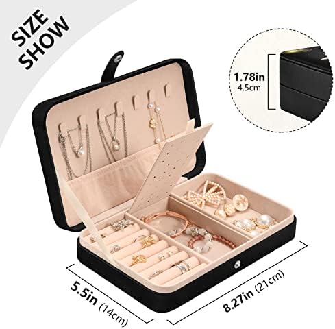Mnsruu kutija za nakit kožni nakit Organizatorske kutije za žene djevojke, smrt moljac Mali putni nakit futrola prijenosna