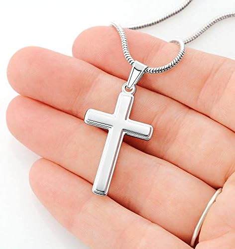 Nakit za poruke, ručno izrađena ogrlica- Personalizirani poklon križ, sin ogrlice mladoženja, pastor iz maćeha na dan vjenčanja,