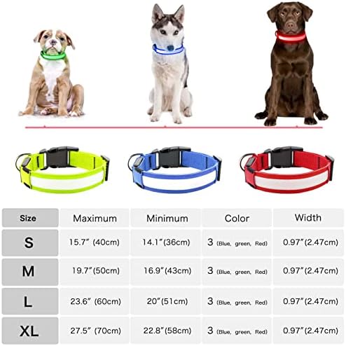 Weesiber osvjetljava ogrlice za pse - punjiva LED ovratnik za pse - podesivi ogrlica neonskih štenaca - božićni užareni ovratnici