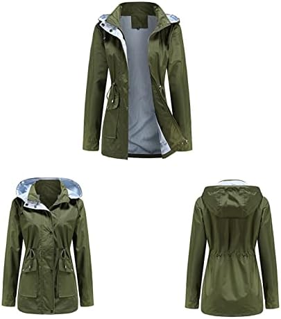 Kišne jakne za žene vodootporne jakne za sportsku odjeću s dugim rukavima s kapuljačama s kapuljačama s kabanicama s kapuljačom