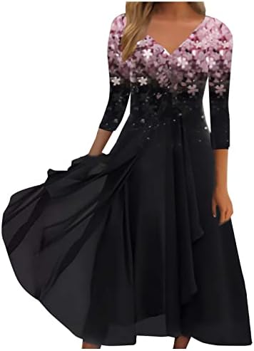 Nokmopo ženske haljine modni V-izrez haljina Večernja haljina šifon nepravilna haljina pletena koktel haljina