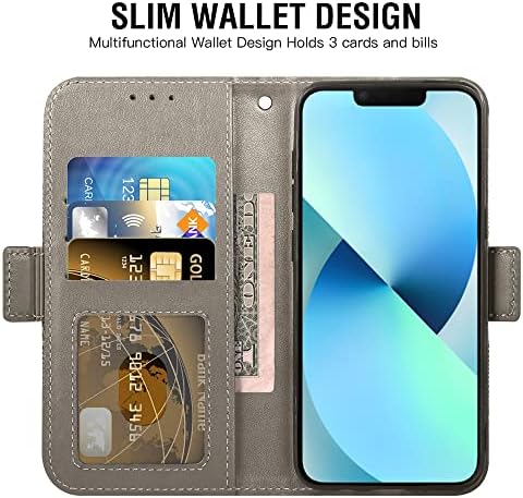 Asuwish je Kompatibilan sa iPhone 13 6,1-inčni torbica-novčanik i zaštitna folija za zaslon od kaljenog stakla Flip poklopac