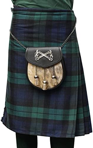 Highland Redstone Scottish kilt Semi haljina prave kožne sporran