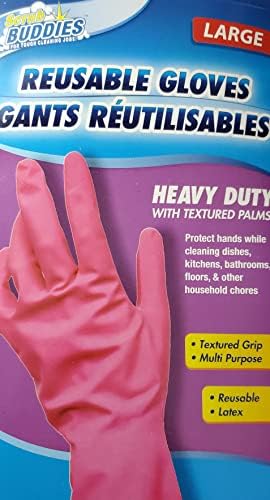 Višekratna upotreba velikih višenamjenskih ružičastih rukavica za čišćenje od 5 pakiranja