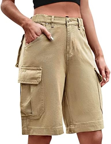 Čiste boje bermuda kratke hlače ženske dužine koljena povremeni ljetni dres kratke hlače s dubokim džepovima salon dugi kratki
