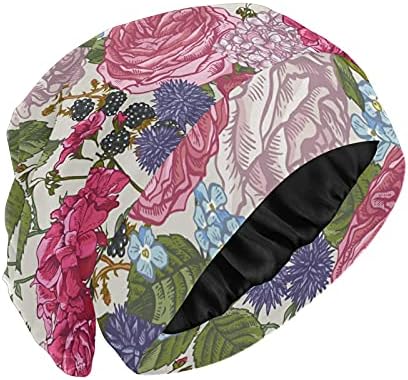 Lubanja kapica za spavanje rad šešir granice za žene za žene ružičasti pečevi cvjetni cvjetovi vintage uspavani kapica radna