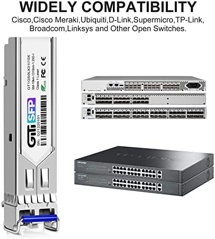 GITI SFP 1,25G SFP 1000BASE LX Modul primopredajnika, 1,25G SFP LX 1000BASE SFP modul za Cisco GLC-LX-SM-RGD, MERAKI, Ubiquiti,