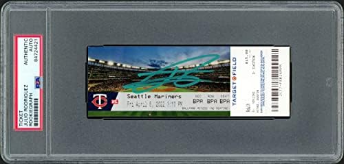 Julio Rodriguez Debitantska karta s autogramima MLB 4/8/22 Slika Seattle Mariners Slika u Teal PSA/DNK dionica 209771 -