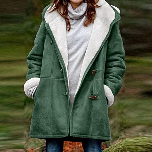 Plus veličina zimski topli kaput za žene s kapuljačama s rukom kaputići kaputi Faux Suede dugački grašak prema graškama s