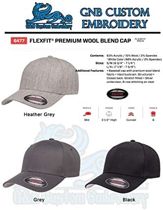 Prilagođeni vezeni šešir FlexFit. Flexfit 6277/6477 bejzbol kapica. Postavite vlastiti logotip ili dizajn