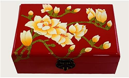 SCDHZP dvoslojne drvene kutije za antikni nakit, oblik magnolije pogodan za prijatelje