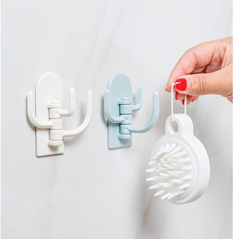 Lukeo 10pcs Self Adhesive Hook Key Držač za vješanje ručnika za ručnike Kuke za kupaonice Rotirajuće višenamjenske kuke za