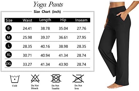 Sarin Mathews Women Yoga Sweatpants Bootcut labavi udoban salon širokih hlača za noge trening joggers hlače s džepovima