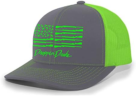 Droppin Drake American Duck Flag Trucker Mesh Snapback Hat Black/American