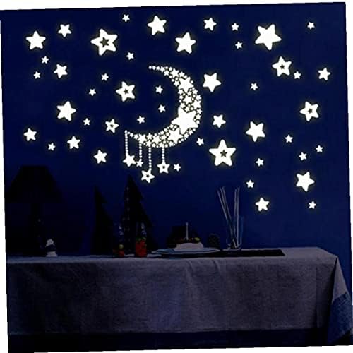 1pcs 35 svjetleće Zidne naljepnice za dječju spavaću sobu fluorescentne zvijezde i sjaj mjeseca zvijezda sjajna naljepnica