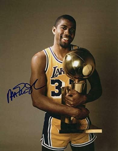 Magic Johnson potpisao Autogram 11x14 Fotografija - La Lakers košarkaška Wolrd Champion - Autografirane NBA fotografije