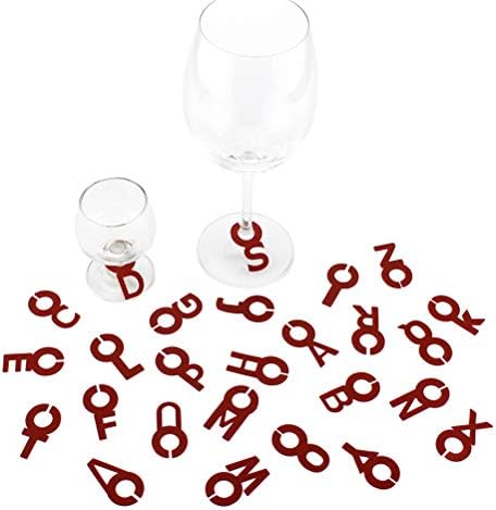 26PCS slova abecede oznaka čaše za vino Kreativni identifikator vina silikonski znak čaše za piće naljepnica s privjescima