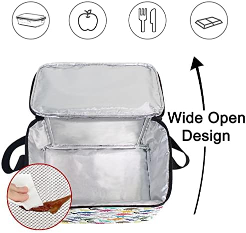 Dino šareni ispis izolirana torba za ručak hladnjak za višekratnu upotrebu kutija za ručak školski ured putna torba za piknik