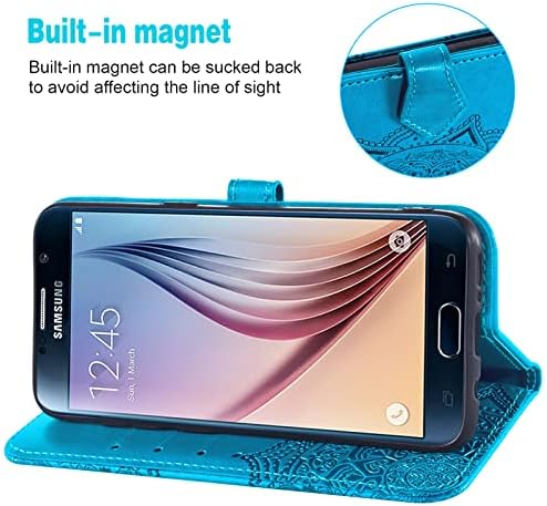 Asuwish Kompatibilan s torbicom-novčanikom Samsung Galaxy S6 Zaštitna folija za zaslon od kaljenog stakla i flip poklopac