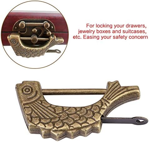 Starinski metalni ormarić u obliku ribe Brončani Vintage lokot stari kineski lokot za kutiju za nakit ormar s ključem