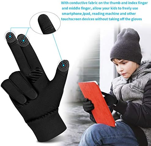 Dječje zimske rukavice od 3 do 15 godina s vodootpornim zaslonom osjetljivim na dodir straga, tople podstavljene rukavice
