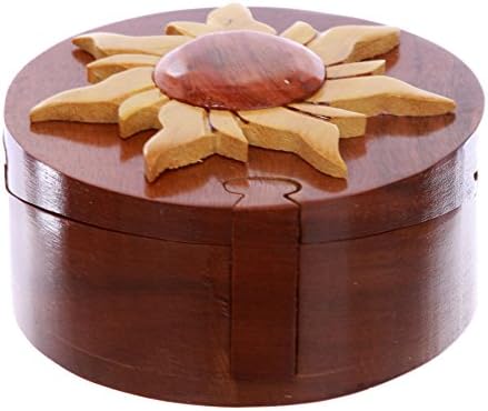 Ručno izrađena Drvena kutija za slagalice u obliku okruglog oblika