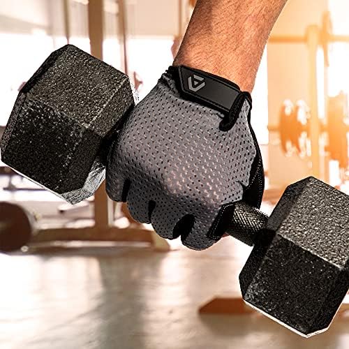 Ažurirane rukavice za vježbanje 2022., crno-sive rukavice za dizanje utega za muškarce i žene-prozračne rukavice za vježbanje