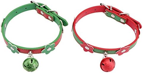 Abaodam 2pcs božićni stil ogrlica za kućne ljubimce kreativna pu cvjetna zvona za kućne ljubimce