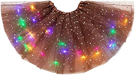 Ženske plesne suknje za žene LED svjetla 3 sloja zvijezda Mini suknja mrežica Puffy suknja balerine sukreke School Girl Short