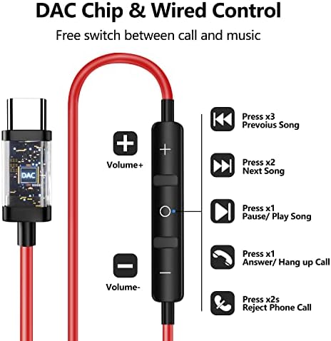 USB C slušalice, Yuanbai usb c uši s magnetskim stereo uređajem za mikrofon za OnePlus 10 9 Pro slušalice u ušima ožičene