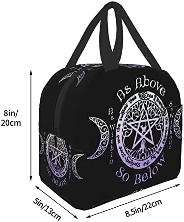 VICKANSKA poganska torba za ručak za vještice za žene Slatka višekratna periva cestovna radna platna ispisana na platnu 9291