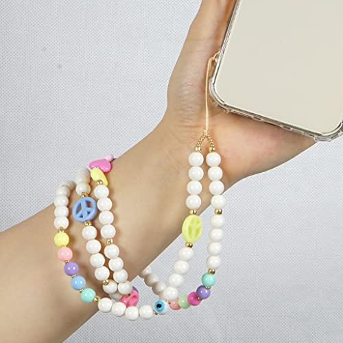 & Personalizirani etnički stil tkano oko perlica lanac za mobitel vrpca perle od smole dugo uže za mobitel žene