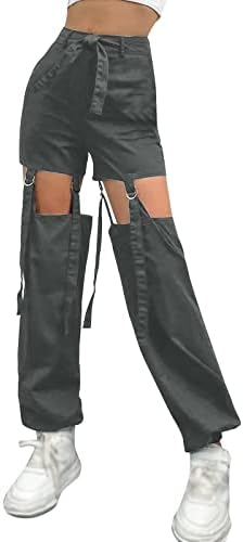 Dvodijelni odjeća za žene hlače casual 2023 teretne hlače opuštena fit baggy odjeća crne hlače visoki struk